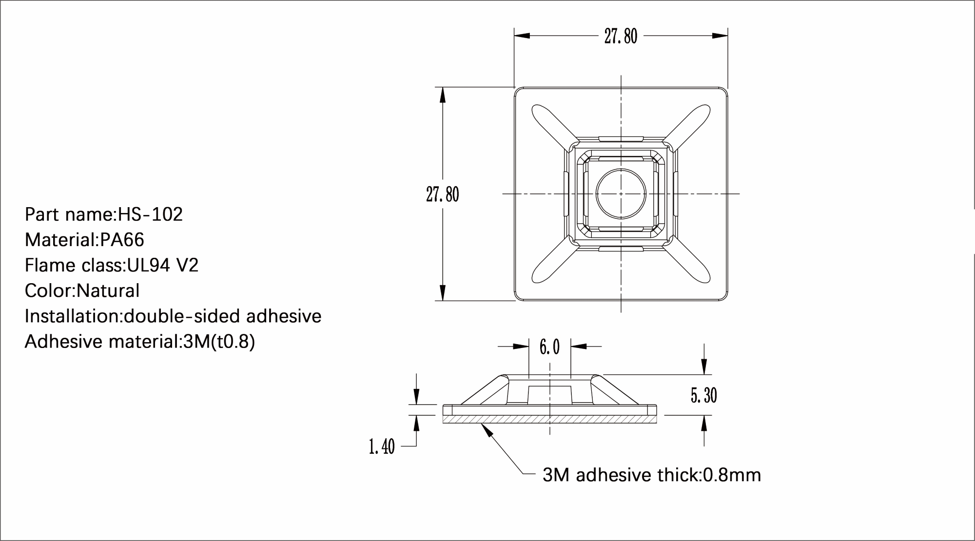 Cable Tie Mount HS-102